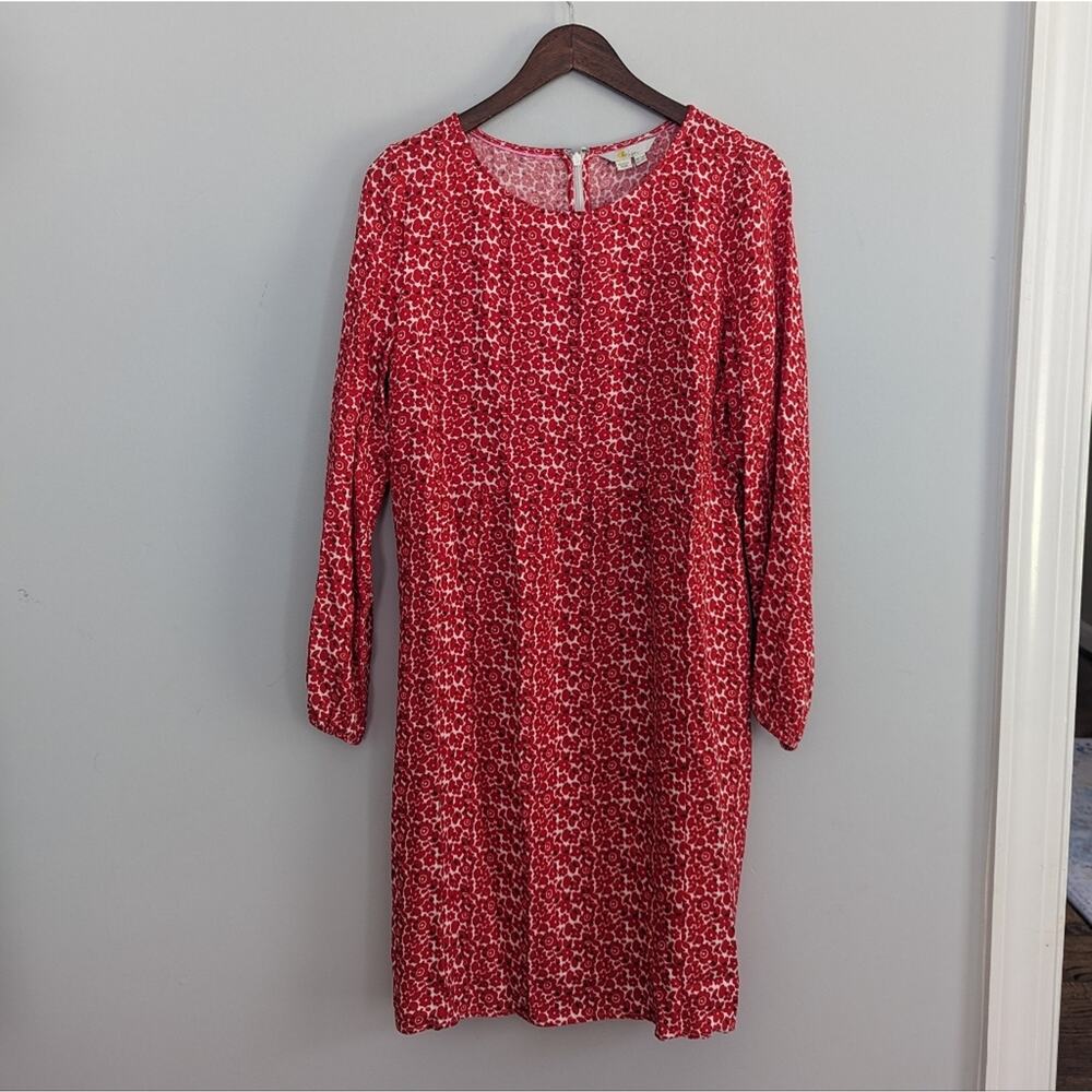 Women's Boden Red Floral Dress Size 10 Regular